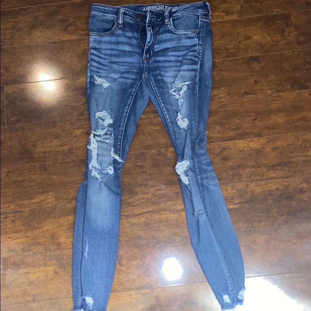 American eagle distressed jegging crop jeans